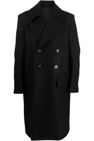 Rick Owens Dubbelknäppt kappa med brett slag