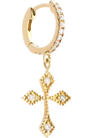DE JAEGHER 18kt yellow gold Baby Cross diamond earring