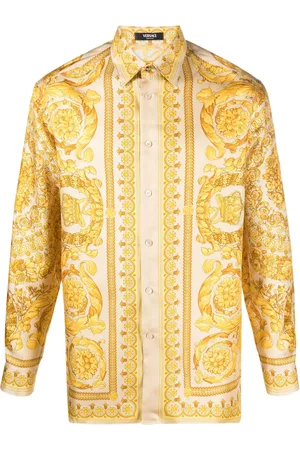 VERSACE Sidenskjorta med tryck