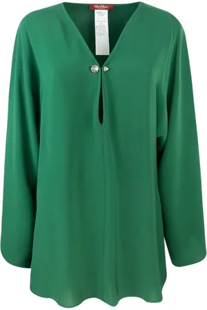 Max Mara Umile långärmad blus med nyckelhålsdetalj