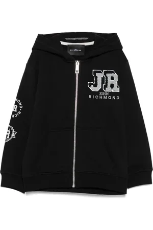 John Richmond Hoodie med broderad logotyp