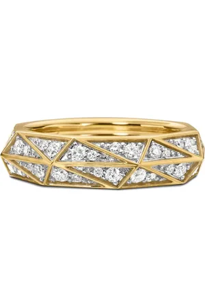 David Yurman Torqued Faceted diamantring i 18K gult guld (6 mm)