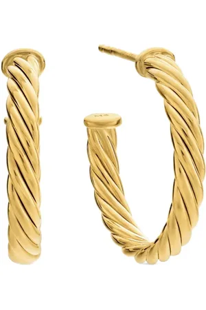 David Yurman Cablespira hoops i 18K gult guld