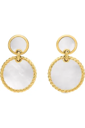 David Yurman DY Elements Double Drop örhängen i 18K gult guld (33 mm)