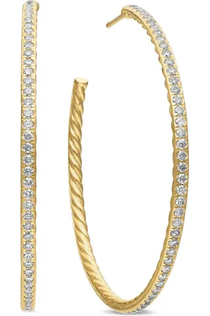 David Yurman Diamanthoops i 18K gult guld (50,3 mm)