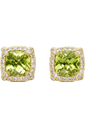 David Yurman Chateleine stiftörhängen i 18K gult guld med diamant (5 mm)