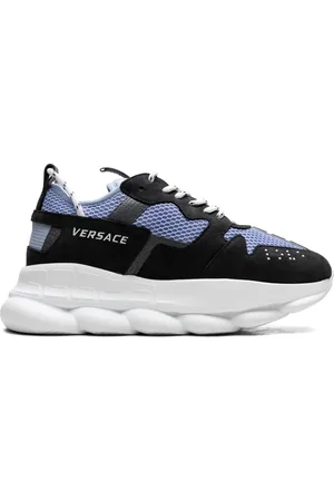 VERSACE Chain Reaction 2 Black/Light Blue sneakers