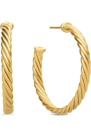 David Yurman Cablespira hoops i 18K gult guld
