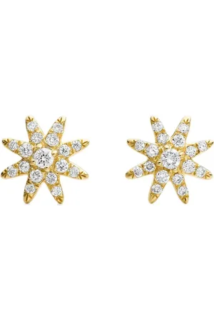 David Yurman Petite Starburst diamantörhängen i 18K gult guld (7,5 mm)