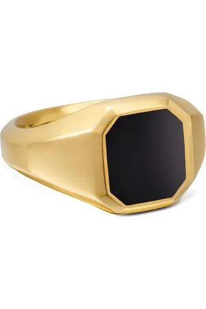 David Yurman Streamline klackring i 18K gult guld med onyx (14 mm)