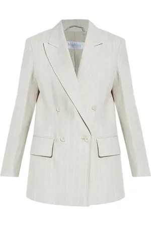 Max Mara Gerla kritstrecksrandig dubbelknäppt blazer