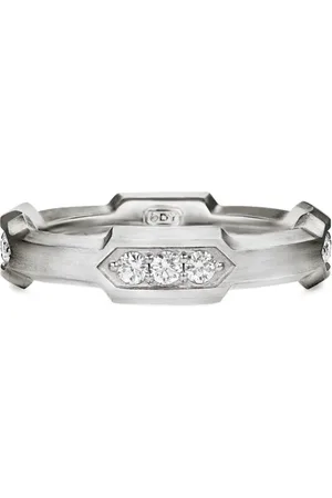 David Yurman Hex Station diamantring i sterlingsilver (6 mm)