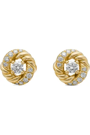 David Yurman Petite Infinity diamantörhängen i 18K gult guld (7,8 mm)