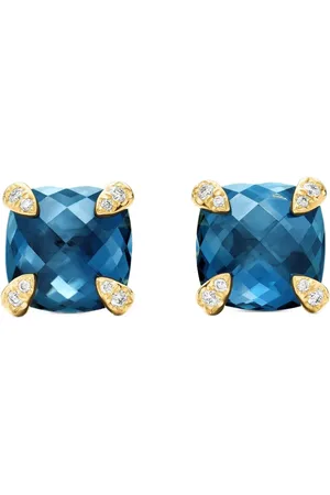 David Yurman Chatelaine stiftörhängen i 18K gult guld med diamant (8 mm)