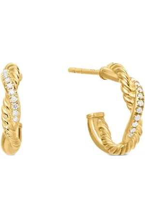 David Yurman Petite Infinity diamanthoops i 18K gult guld (3 mm)