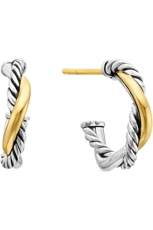 David Yurman Petite Infinity örhängen i 14K gult guld och sterlingsilver (3 mm)