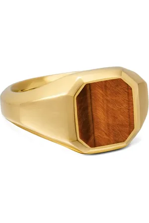 David Yurman Streamline klackring i 18K gult guld med tigeröga (14 mm)