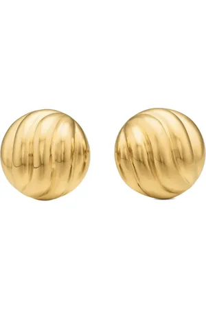 David Yurman Sculpted Cable örhängen i 18K gult guld (8 mm)