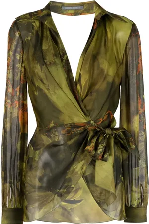 Alberta Ferretti Blus med omlottdetalj