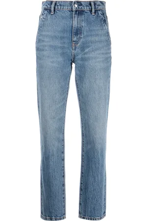 Alexander Wang Croppade jeans med logotypmärke