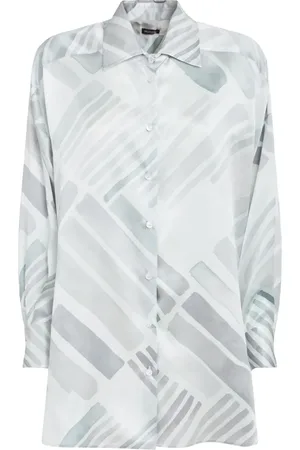 Kiton Ethnic Brush mönstrad sidenskjorta