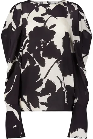 Nina Ricci Blommig blus med puffärm