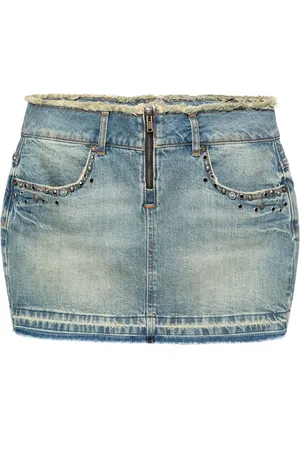 Guess Kort jeanskjol med franskant