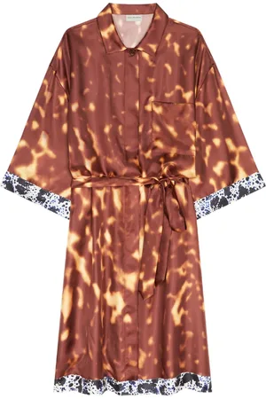DRIES VAN NOTEN Skjortklänning i siden