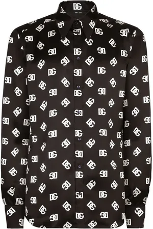 Dolce & Gabbana Logotypmönstrad sidenskjorta