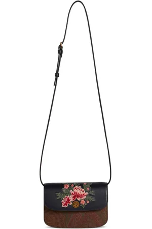 Etro Essential liten axelremsväska med blomsterbrodyr