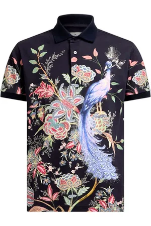 Etro Flowers and Peacock pikétröja