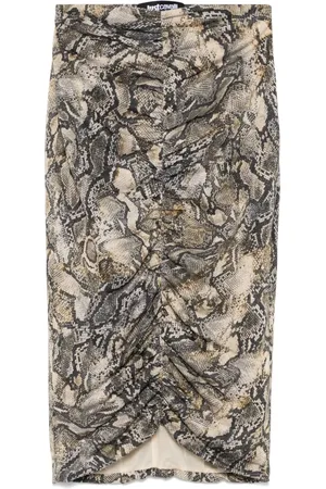 Roberto Cavalli Ormskinnsmönstrad midikjol