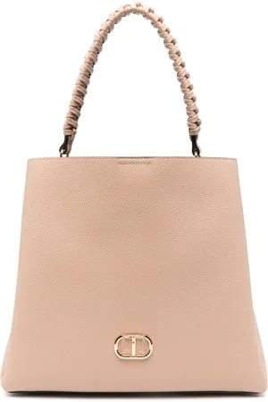 Twin-Set Totebag med flätat handtag