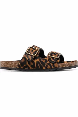 Saint Laurent Leopardmönstrade sandaler med spänne