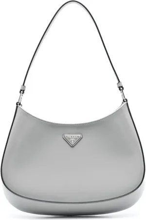 Prada Cleo axelväska i borstat läder