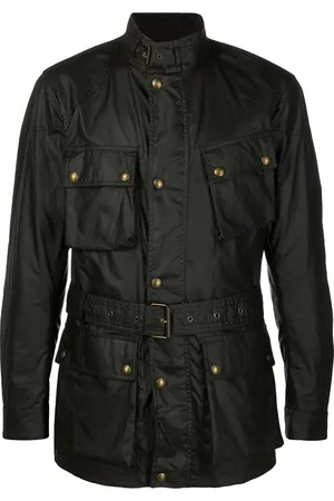 Belstaff Vaxad jacka med bälte