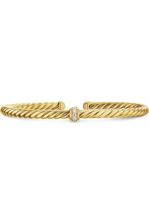 David Yurman Cablespira® Flex Station diamantarmband i 18K gult guld