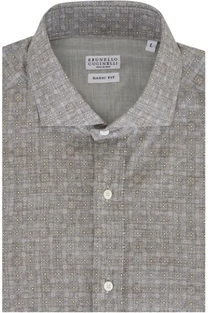 Brunello Cucinelli Mosaikmönstrad skjorta