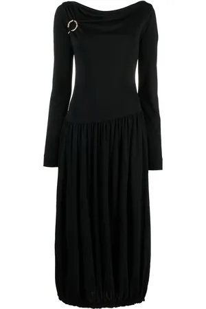 Lanvin Långärmad asymmetrisk midiklänning