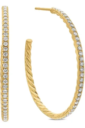 David Yurman Diamanthoops i 18K gult guld (38 mm)