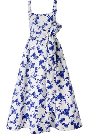 Carolina Herrera Blommig klänning med knytning