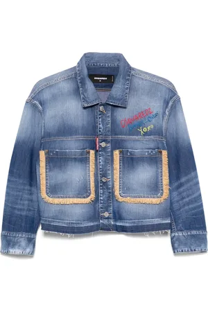 Dsquared2 Jeansjacka med fransar