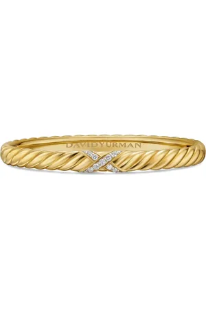 David Yurman Sculpted Cable X Center Station diamantarmband i 18K gult guld