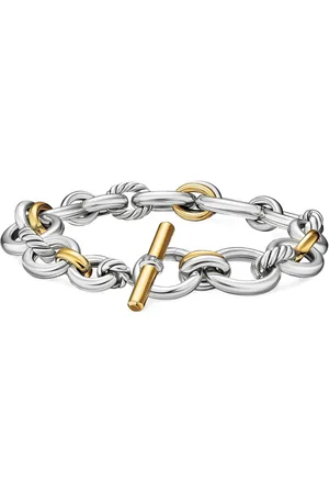 David Yurman DY Mercer® Chain diamantarmband i 18K gult guld och sterlingsilver