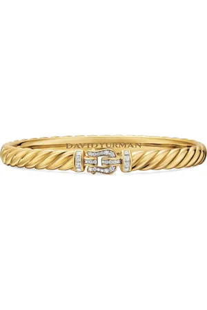 David Yurman Sculpted Cable Buckle diamantarmband i 18K gult guld