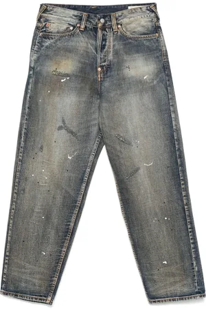 Evisu Tvättade jeans med 7 fickor