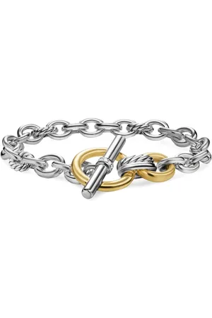 David Yurman DY Mercer® Toggle Chain diamantarmband i 18K gult guld och sterlingsilver