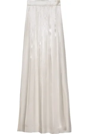Prada Plisserad maxikjol i satin