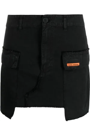 Heron Preston Ombyggd cargokjol i denim