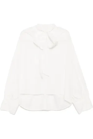 GOEN.J Draperad blus med knytning